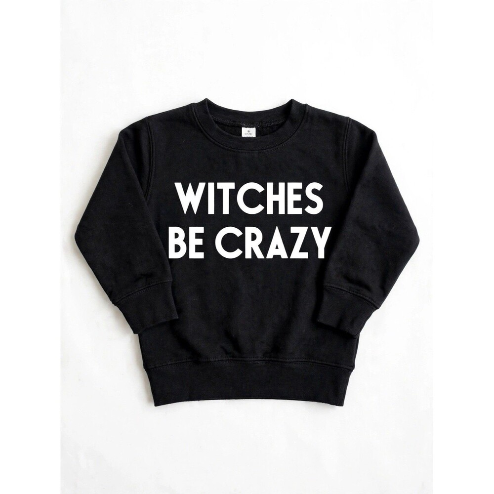 Rabbit Skins Toddler 2T Witches Be Crazy Halloween Crewneck Black